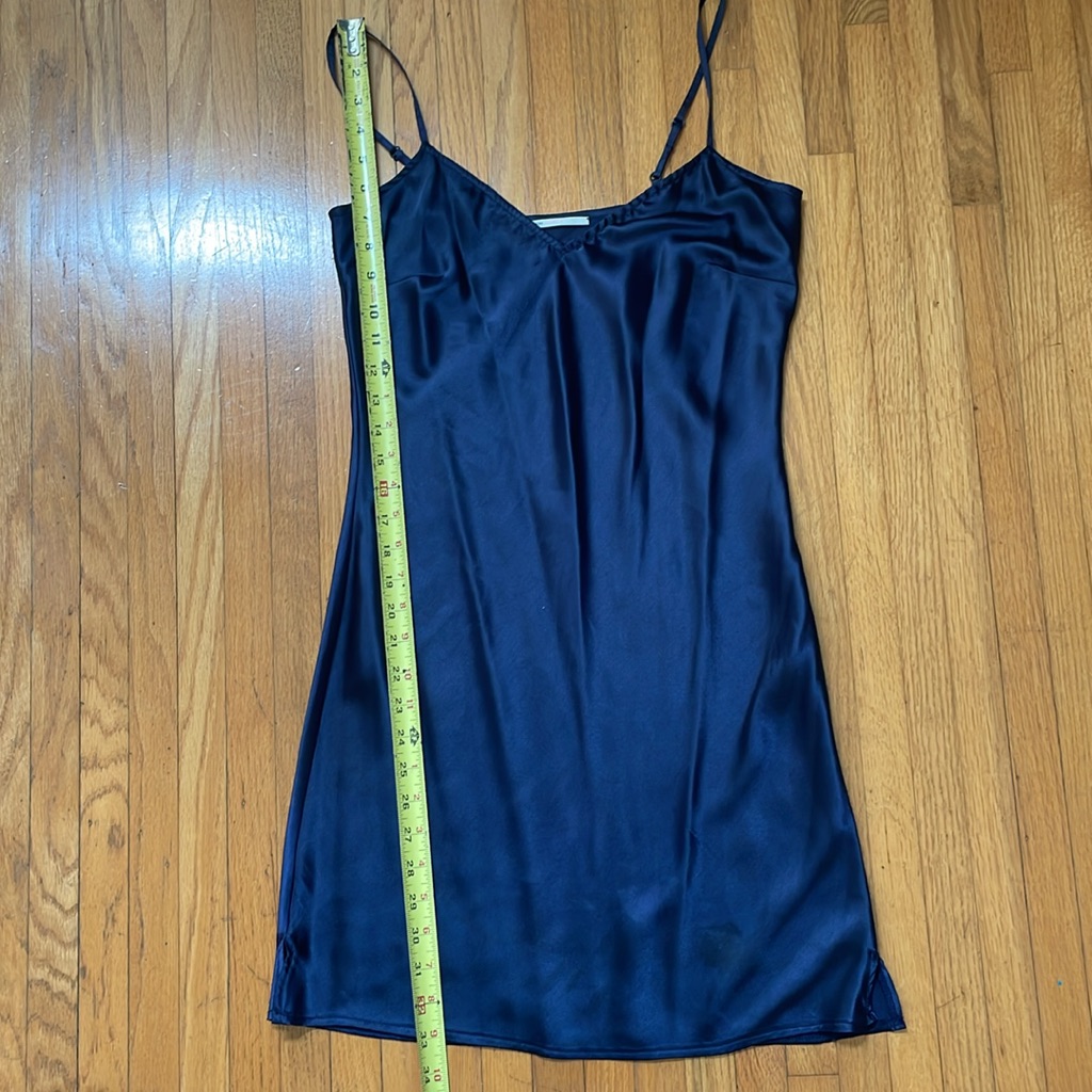 Pink Soda Boutique Navy Silky Satin Navy Slip Dress - Sz Small — image 8 of 8